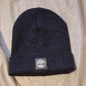 Timberland Dark Navy Ribbed Cuff Beanie with Tree Patch